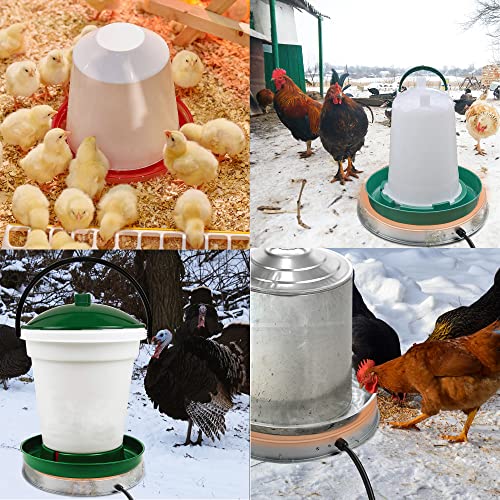 Poultry Chicken Water Heater: Chicken Water Heater Base for Winter, for Plastic/Metal Poultry Watere Under 6 Gallons, Heated Waterer for Chickens 125W - size: 15 inch (1-Pack)