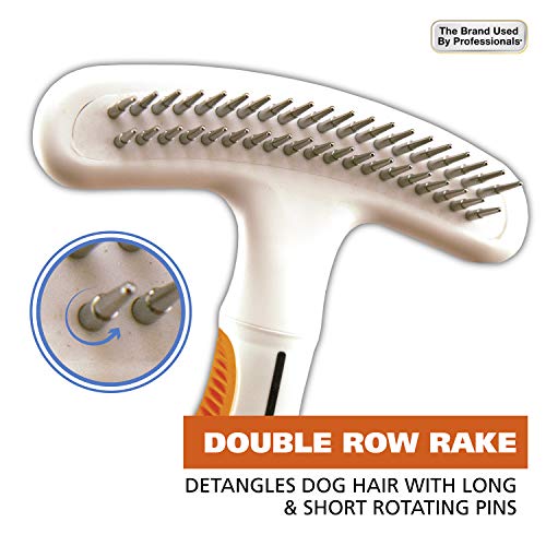 Wahl 2-in-1 Combination Double Row Pet Rake with Hair Shedding Blade - size: 1 Count (Pack of 1)
