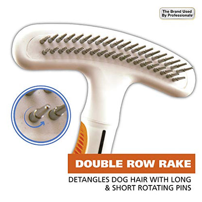 Wahl 2-in-1 Combination Double Row Pet Rake with Hair Shedding Blade - size: 1 Count (Pack of 1)