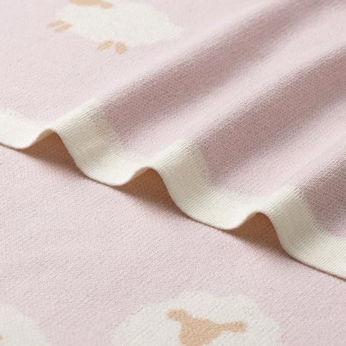 Luxe Merino Wool Cotton Baby Blanket Ultra-Soft, Temperature-Regulating Swaddle Blanket for Newborns, Receiving Blanket, and Nursery Throw 29.5" x 37.4", Machine Washable - color: Tender Touch_pink