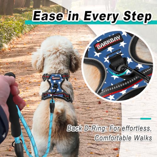 BARKBAY Dog Harness for Small Sized Dog No Pull 2 Leash Clips Dog Vest - color: Star, size: X-Small
