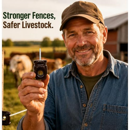 Ceramic Electric Fence Insulators, 20 Pack Heavy Duty Ceramic Insulators