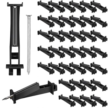 Tandefio 25 Pcs Electric Fence Insulator 5 Inch, Black | Slant Nail-on Electric Fence Insulators for Wood Post, Heavy- Duty Animal Fencing Wire, Flat Hotwire Fencing - color: Black