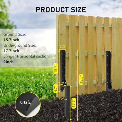Colinktool 6Pack Fence Post Repair Stake Kit,Heavy-Duty Metal Decking Posts