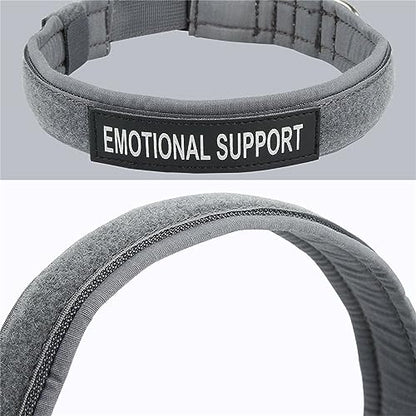EXCELLENT ELITE SPANKER Tactical Nylon Padded Medium Dog Collar Adjustable - color: Grey, size: S-(13.2"-17.5")