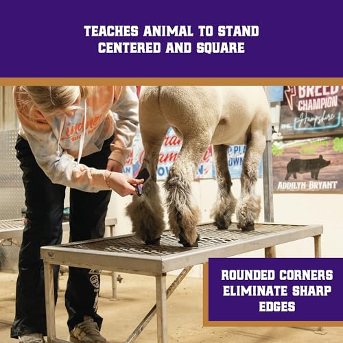 Weaver Livestock Narrow Trimming Stand 20”, Aluminum Adjustable Headpiece, Stable Base & Rounded Edges, Professional Livestock Grooming Table for Show Prep