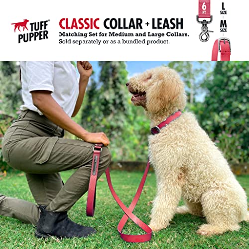 Tuff Pupper Heavy Duty Waterproof Dog Collar for Small, Medium & Large Dogs - color: Punch Pink