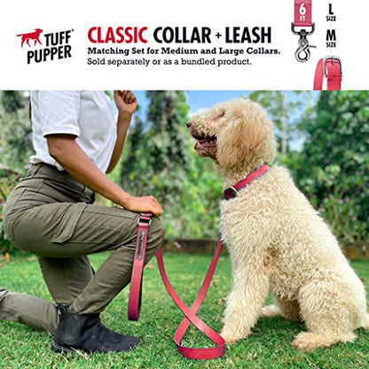 Tuff Pupper Heavy Duty Waterproof Dog Collar for Small, Medium & Large Dogs - color: Punch Pink