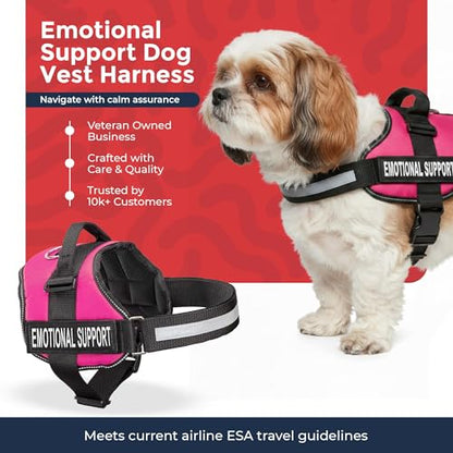 Industrial Puppy Emotional Support Vest Harness, Small 19.5-25, Pink - color: Hot Pink, size: Small, Fits Girth 19.5-25"