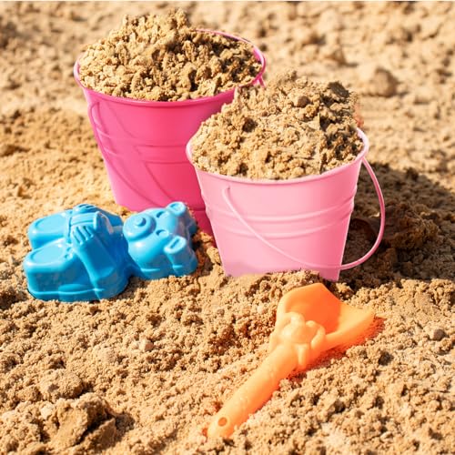 Sadnyy 12 Pack 4.5 X 5 inch Pink Metal Buckets - color: Pink, size: 4.5 x 5 in