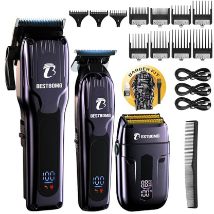 BESTBOMG® Hair Clippers for Men, Clipper, Trimmer & Shaver Set, BS-808C - color: Blue