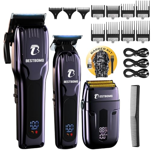 BESTBOMG® Hair Clippers for Men, Clipper, Trimmer & Shaver Set, BS-808C - color: Blue