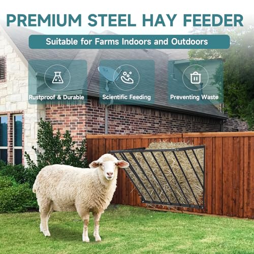 Hay Feeder Blanket Holder Carbon Steel Hay Rack Wall Mounted Hay Feeder for Horses Goats Farm Indoor and Outdoor Usee(2PCS) - size: 2PCS