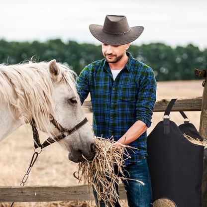 2 Pcs Hay Bags for Horse, Large Capacity Feeding Bag - color: Small Black