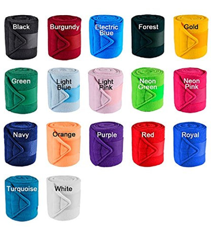 Jacks Horse Deluxe Fleece Polo Wraps Extra Thick Leg Protection Horse Care Solid Colors Color Choice (White)
