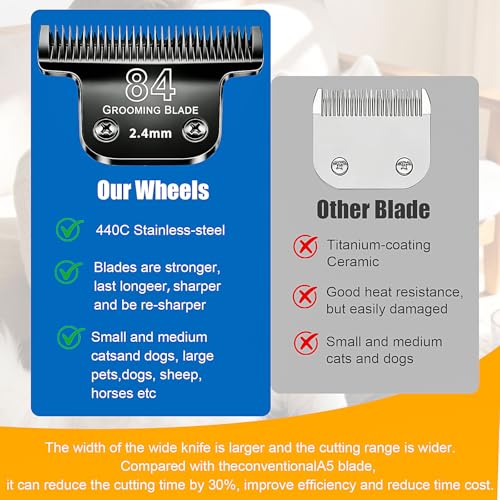 #T84 Dog Grooming Replacement Blades Compatible with Andis Dog Clippers - size: Black-T84
