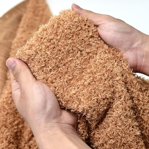 Surf turtle Camel Curly Teddy Fleece Faux Fur Fabric 36" x 59" (Pack of 2) - color: Camel Color, size: 36 x 59 inches (Pack of 2)