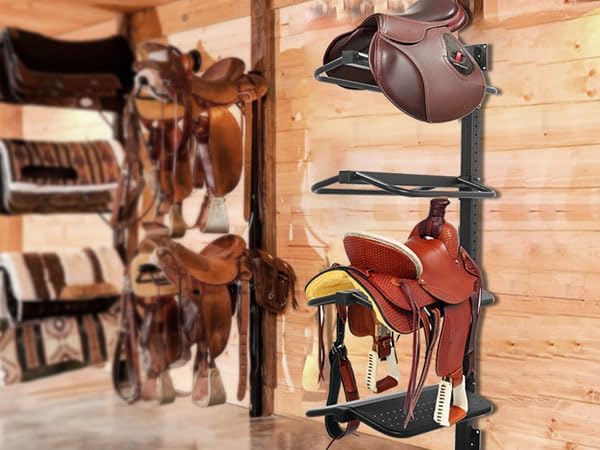 Sidasu Saddle Rack Wall Mount 4 Tier, Heavy Duty Horse Tack Storage