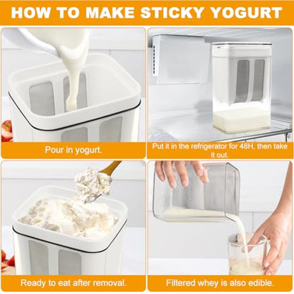 Greek Yogurt Strainer, 1.16 Quarts Reusable Whey Separator - size: 1100ml