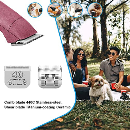 40# Dog Grooming Ceramic Blades,Compatible with Andis,Oster A5,Wahl KM10 | Size 40# Detachable Blade 1/100-Inch 0.25MM Cut Length,3 Pack - size: 3pc 40:1/100''(0.25mm)