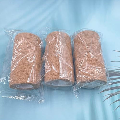 HerMia Self Adhesive Bandage Wrap 3 Rolls 4 Inch Self Adherent Wrap Self Stick Bandages Wrap Stretch Bandage for Wrist Ankle Swelling Sprains - size: 4 In - 3 Rolls