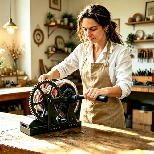 Wool Carder Carding Machine,Manual Wool Blending Wheel for Combing Blending, Hand Carders with Brush & Awl，Felt Drum Carder for Craft(Black)