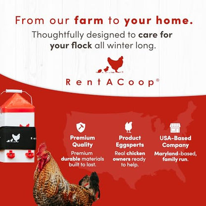 RentACoop SM Thermo Bucket Belt Chicken Waterer Heater with Insulated Wrap - size: Small