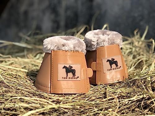 Horse Bell Boots Dressage Horse Boots XL L M S - color: Cognac Color, style: Bell Boots with Faux