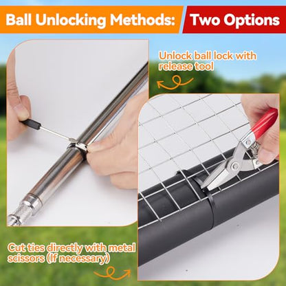 Heavy Steel Cable Tie Gun Tool Set, 2026 Upgraded Stainless Steel Cable Tie Gun with 200pcs Uv Resistant Black Metal Zip Ties Heavy Duty Outdoor Fastening & Cutting for Chain Link Fence, Exhaust Pipe - color: Red