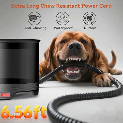 5.5L Heated Water Bowl, Winter Large Heated Dog Bowls for Outside