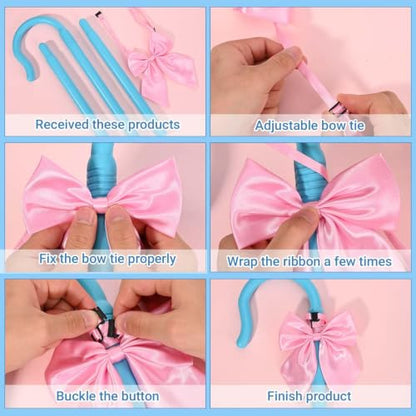 Shepherd Staff and Bow Tie Hook Canes with Bowtie for Women Halloween Party Cosplay - style: Style 4