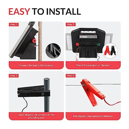 S1500 1.5 Joule Solar Electric Fence Energizer for Livestock, Horses, Cattle, Sheep - 50 Miles, 15W Solar Panel, Easy Installation - size: S1500