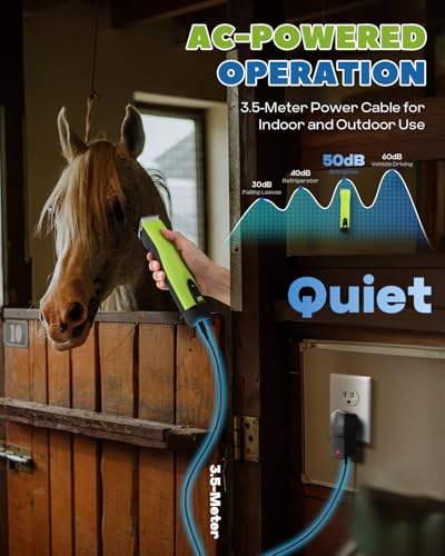Cordless Horse Clippers, 2-Speed & Ultra-Quiet <50dB