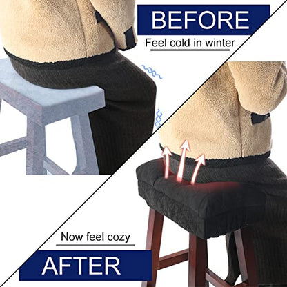 BUYUE Saddle Stool Seat Cushion, Luxury Triangle Fashion Jacquard with Anti-Skid Silicone Bar Stool Cushion Padded (Black, Rectangular,1 Count) - color: Black, style: Saddle