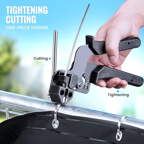 Stainless Steel Cable Tie Gun Kit + 200 Pcs Metal Zip Ties