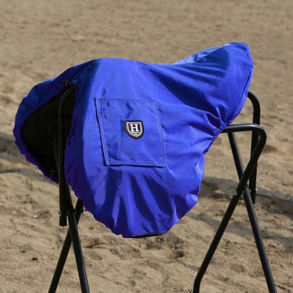 Harrison Howard Premium English Saddle Cover, Waterproof & Breathable Fleece-Lined Protective Saddle Cover - color: Champion Blue, size: GP/CC-One Size