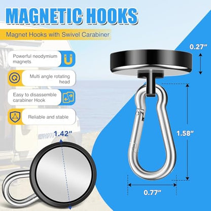 Magnetic Hooks Heavy Duty 150Lbs, 24 Pack Black Super Strong Hooks - style: 150lb-24P