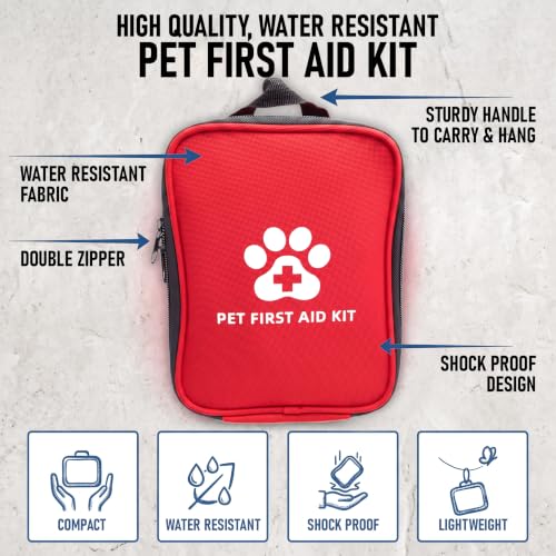 Dog First Aid Kit, Pet Travel Essentials, Emergency Supplies for Cats, Dogs