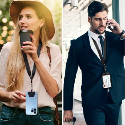 CACOE Phone Lanyard, Black+Black, 2 Pcs - color: Black+black, size: 21.65"