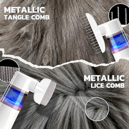 Electric Lice Comb, 2-in-1 Metal Vacuum Comb for Cat Dog All Hair