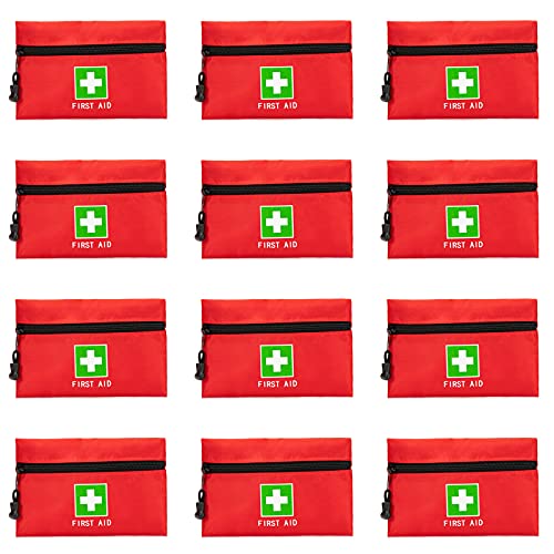 Red Emergency Bag First Aid Small Empty Travel Rescue Pouch First Responder Storage Medicine Pocket Bags for Car Home Office Kitchen (6.3x4.3 12pcs green print) - style: 6.3x4.3inch 12pcs Green Print