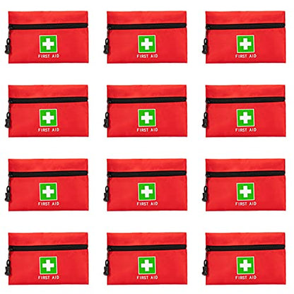 Red Emergency Bag First Aid Small Empty Travel Rescue Pouch First Responder Storage Medicine Pocket Bags for Car Home Office Kitchen (6.3x4.3 12pcs green print) - style: 6.3x4.3inch 12pcs Green Print