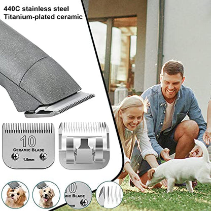 6Pack 10Blades Dog Grooming Blades Compatible with Andis Clipper - color: #10+30+5fc+7fc+3fc+4f