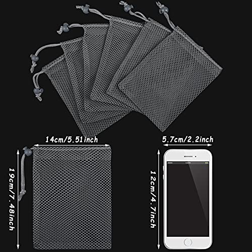 TecUnite 10 Pack Mesh Drawstring Bags for Laundry, 5.5 x 7.5 Inch, Gray - color: Gray, size: 5.5 x 7.5 Inch