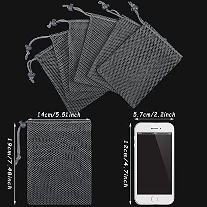 TecUnite 10 Pack Mesh Drawstring Bags for Laundry, 5.5 x 7.5 Inch, Gray - color: Gray, size: 5.5 x 7.5 Inch