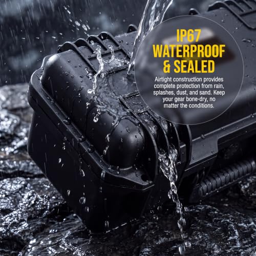 MEIJIA Premium Waterproof Hard Camera Case,Hard Case with customizable fit foam,Full Protection with Light&Convenient Design,Elegant Black (18.3"x8.4"x6.7") - size: 18.3"x8.4"x6.7"