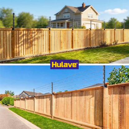 Hulave 8-Pack Fence Post Extender, High 32" Fence Barbed Wire Extend Arm, Used to add Height to Wood Fences for Privacy and to Prevent Animals from Jumping Away and Breaking in (Matte-Black) - size: Heigh-32in