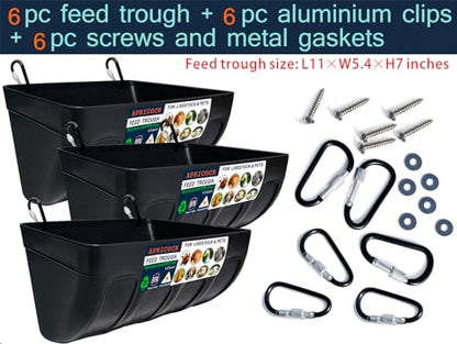 Chicken Feeder Waterer, Goat Feeder - 3 Pack, 5.5 Quart, for Goats Chickens Duck Sheeple Dogs Piglets Deers Gooses, Turkeys, Goat Supplies