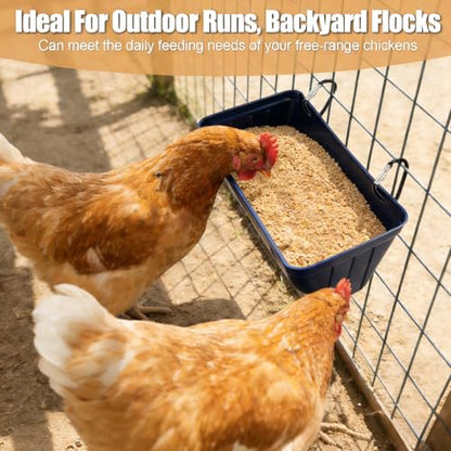 Chicken Feeder Waterer,Duck Feeder,Hanging Goat Feeder,5 Quart*3 Pack,Blue - color: 3 Pack Blue