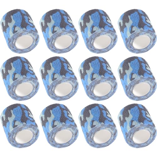 IndigoCase 12 Pack Self Adhesive Bandage Wrap 2 Inch x 5 yd Elastic Tape - color: Camo-ocean, size: 2 Inch - 12 Pack